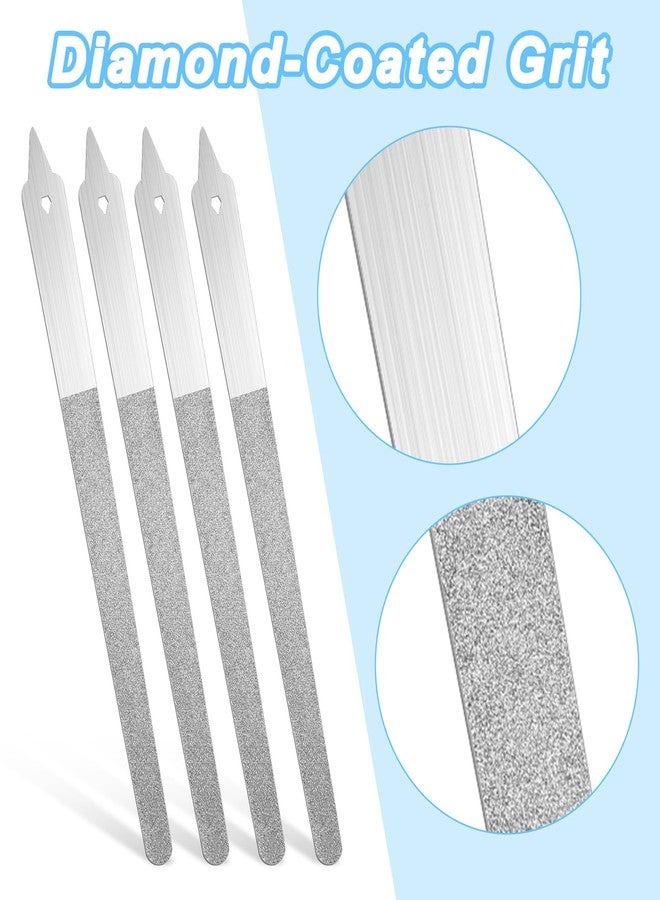 ValueBargain 4PCS Diamond Nail File, 6 inch Stainless Steel Diamond Dust Nail File for Salon Home - Image 2